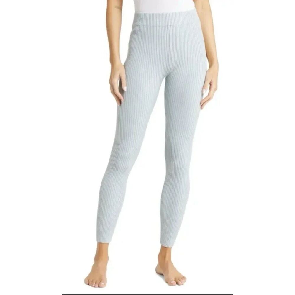 Lunya X-Large Light Sage Green Ribbed Leggings Loungewear Casual Comfort Cotton